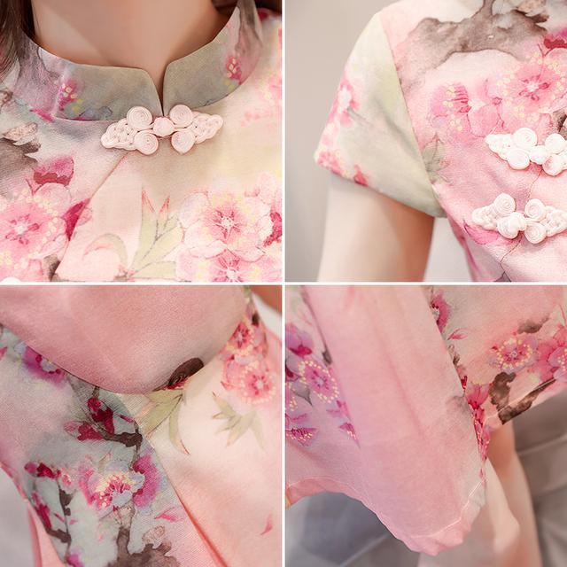 刺绣|仙气十足的改良旗袍裙,才是塑造淡雅女神的必备单品