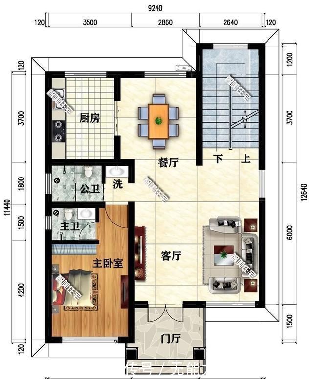 主卧室|简欧和仿古设计的两栋农村别墅，面宽9米多，都是心动款