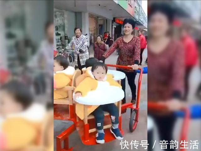 幸福|家里有了三胞胎孙女后,奶奶上街的画风是这样的,网友:多幸福