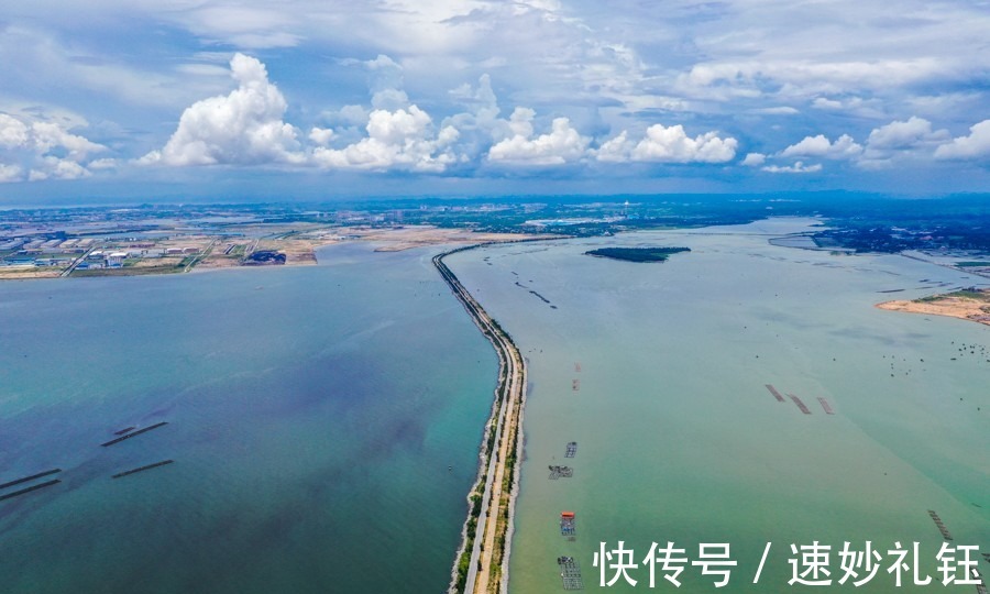 公路|航拍：广西最美海上公路 如巨龙盘亘海平面