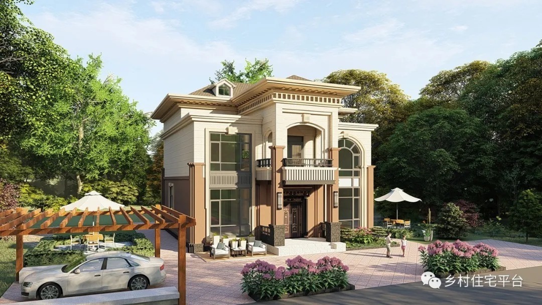 造价|乡住土建造价参考78.6万,面宽12.5m×进深13.7m 二层欧式风格别墅