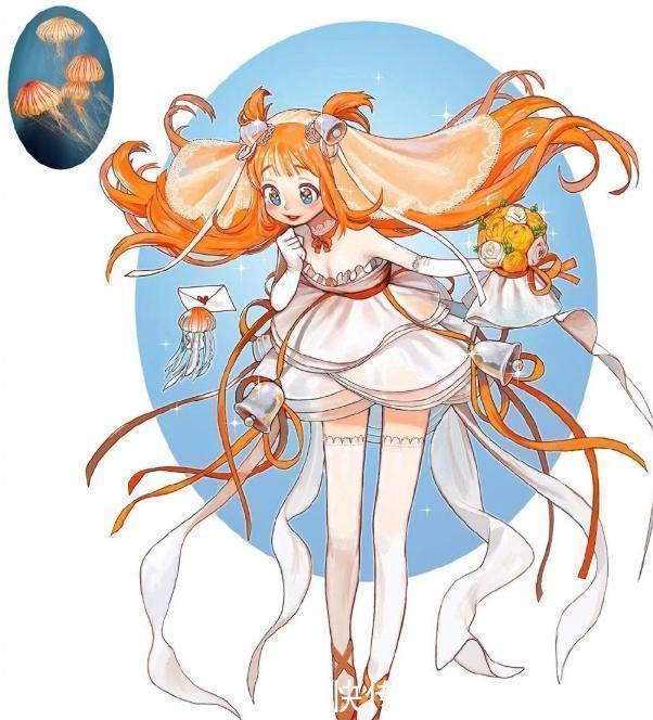螃蟹|海里的动物都很可怕画师将它们拟人化，成功变身美少女！