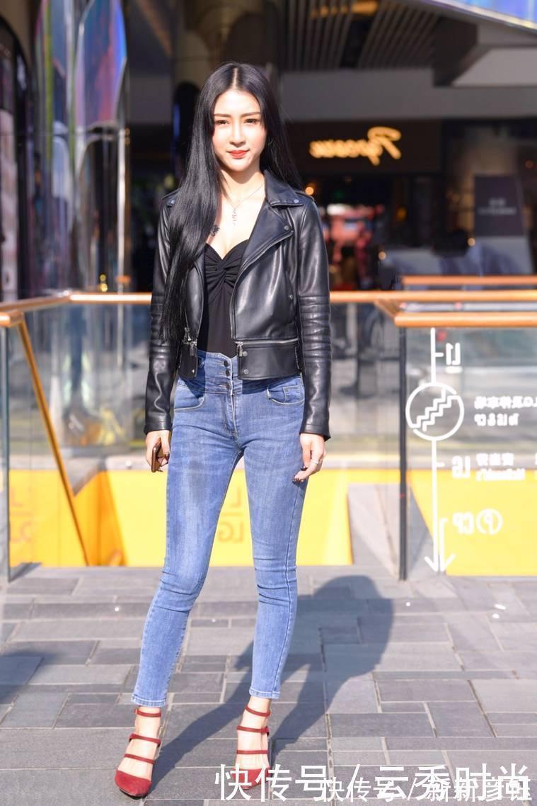 外观 这样的时尚小姐姐，内搭一件V领上衣，让自己成为最美的景色