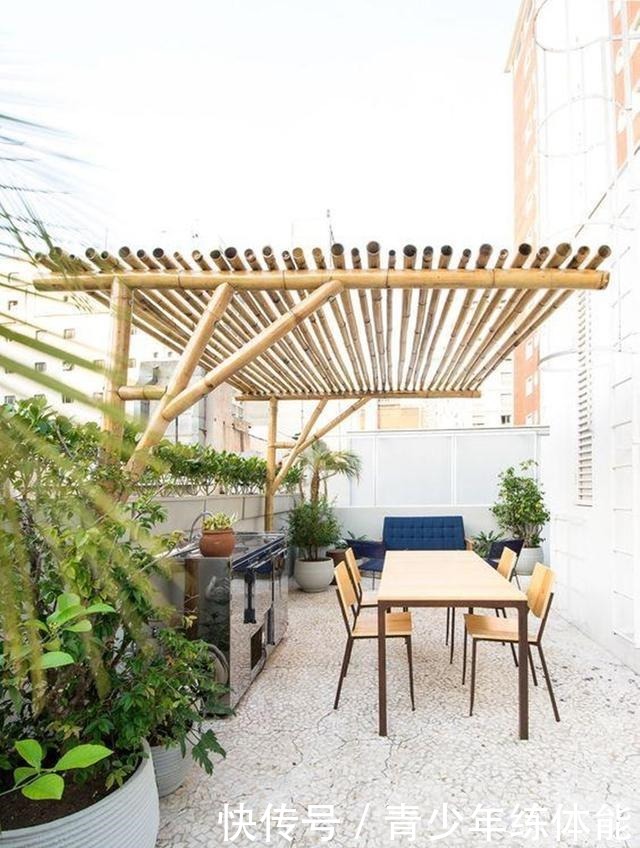 小院搭个漂亮的廊架,根本用不着钢管,砍几根竹子结实耐用十多年!