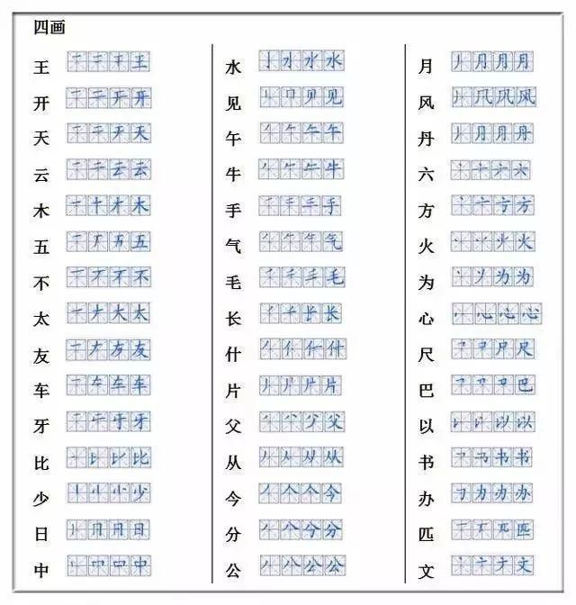 小学一二年级700个汉字的正确书写顺序（建议收藏）！