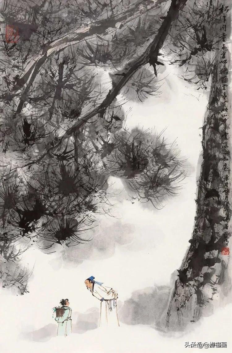 松下问童子#多位画家笔下的《松下问童子》,你最喜欢哪一幅?