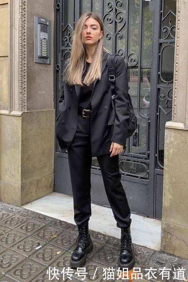 显瘦|万能的黑裤子,搭什么都时髦显瘦么?你得上宽下窄这样穿