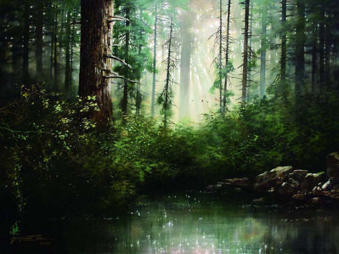 静恬#舒益谦的绘画作品,有一种诗意的美!