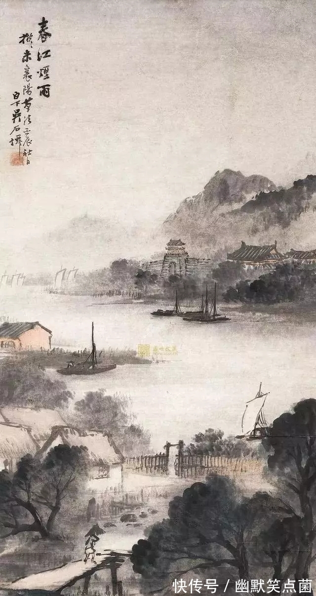 烟雨蒙蒙$海派山水画大家|吴石仙的烟雨蒙蒙