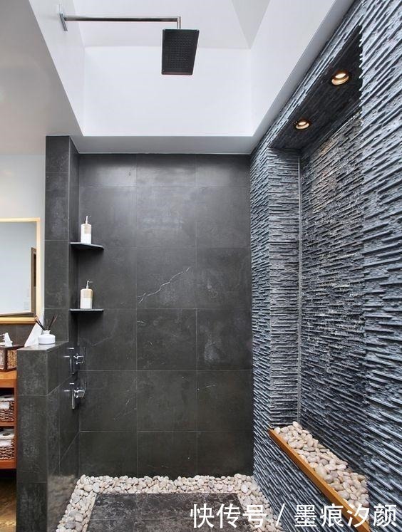 地漏|越来越多的浴室兴这样装!地面铺桑拿板,淋浴喷头做顶上,太漂亮!