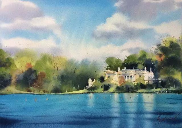 风景&轻盈、通透的谢尔盖.库尔巴托夫风景水彩画