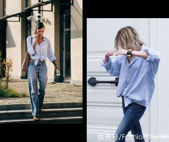 比春天更迷人的是：刘雯的蓝色衬衫