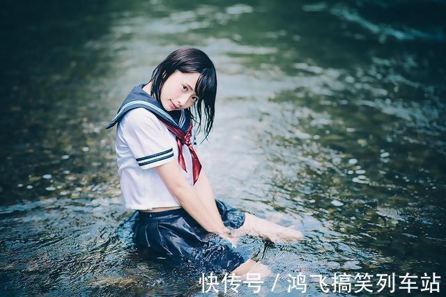 JK|日本JK水手服美图赏：青山绿水间的蓝白少女