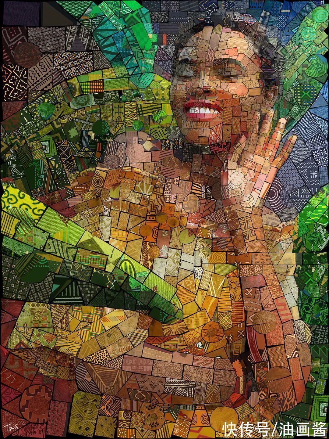 肖像!鲜艳的色彩,复杂的拼接,艺术家创作了令人惊叹的马赛克肖像