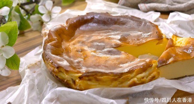 巴斯克蛋糕,入口即化流心爆浆甜点,世界最简单的乳酪蛋糕