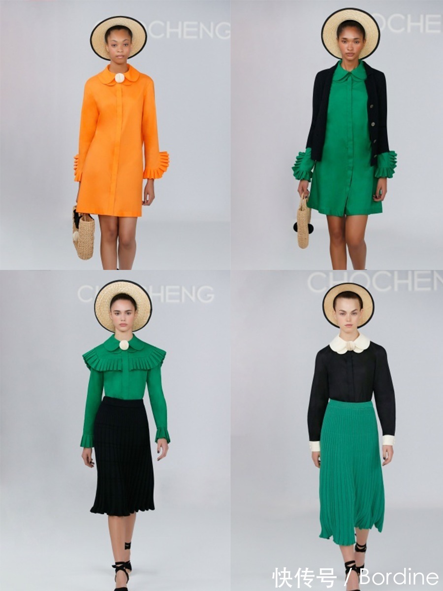 黑边|Chocheng 2021春夏,黑边帽的搭配,在黑白造型中比较吸睛