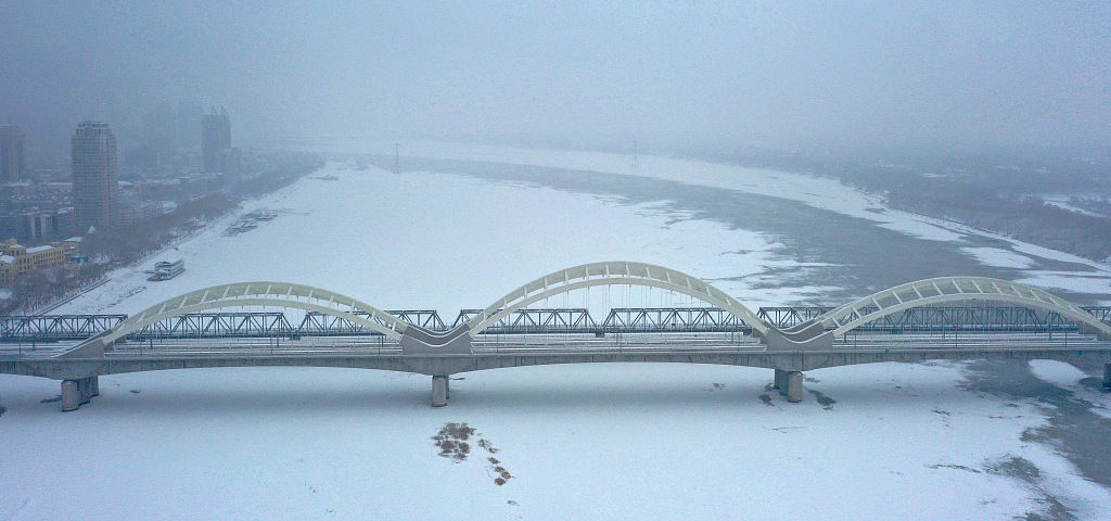 哈爾濱 松花江畔披上春雪銀裝冰城淡雅清新 中國熱點