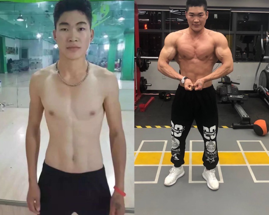 小毛睿|健身前骨瘦如柴,健身后蜕变成强壮的肌肉男,真励志!