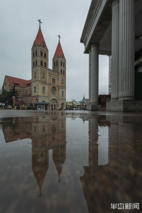 雨后，“倒立”的青岛老城