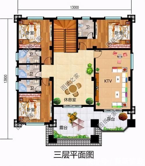 卫生间|农村三层楼房户型图，户型方正舒适，看完赶快收藏图纸