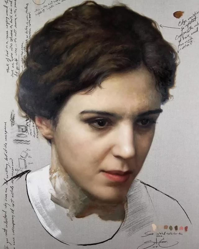 Cesar!古巴裔美国画家Cesar Santos人物肖像的作品