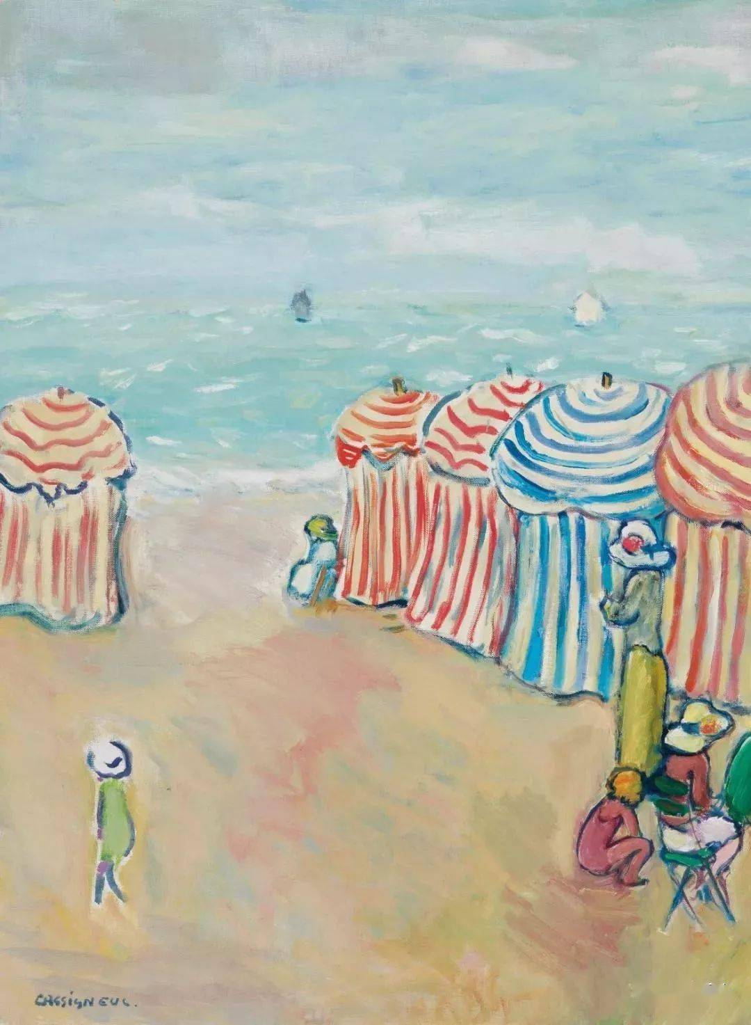 野兽主义#皮埃尔·卡西尼尔:领略野兽主义奔放节奏和表现主义浓烈意蕴油画作品