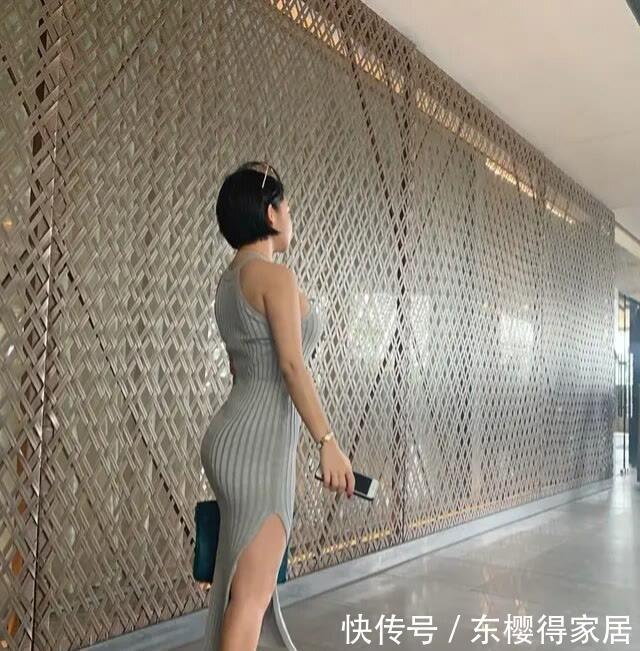 针织裙|美女穿上这种类型的针织裙,我们知道短发的女孩并不简单