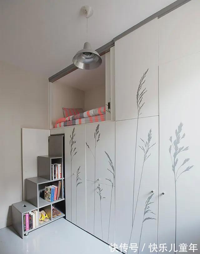 衣柜|35平单身公寓，家里太小就把床藏到柜子里，果然方便又显宽敞！