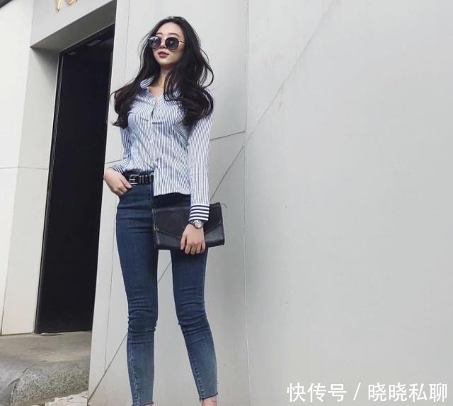 时尚 牛仔裤满足搭配条件,穿青春洋溢的少女范,时尚休闲