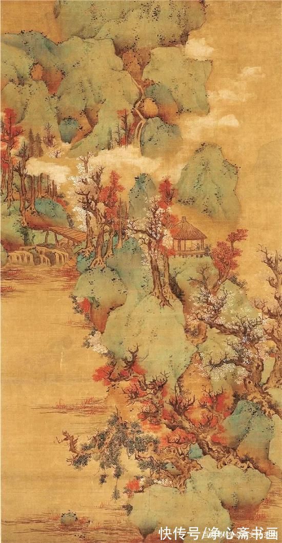 溪山清远@花鸟画确实富有装饰性,但他的山水《溪山清远》更是牛!