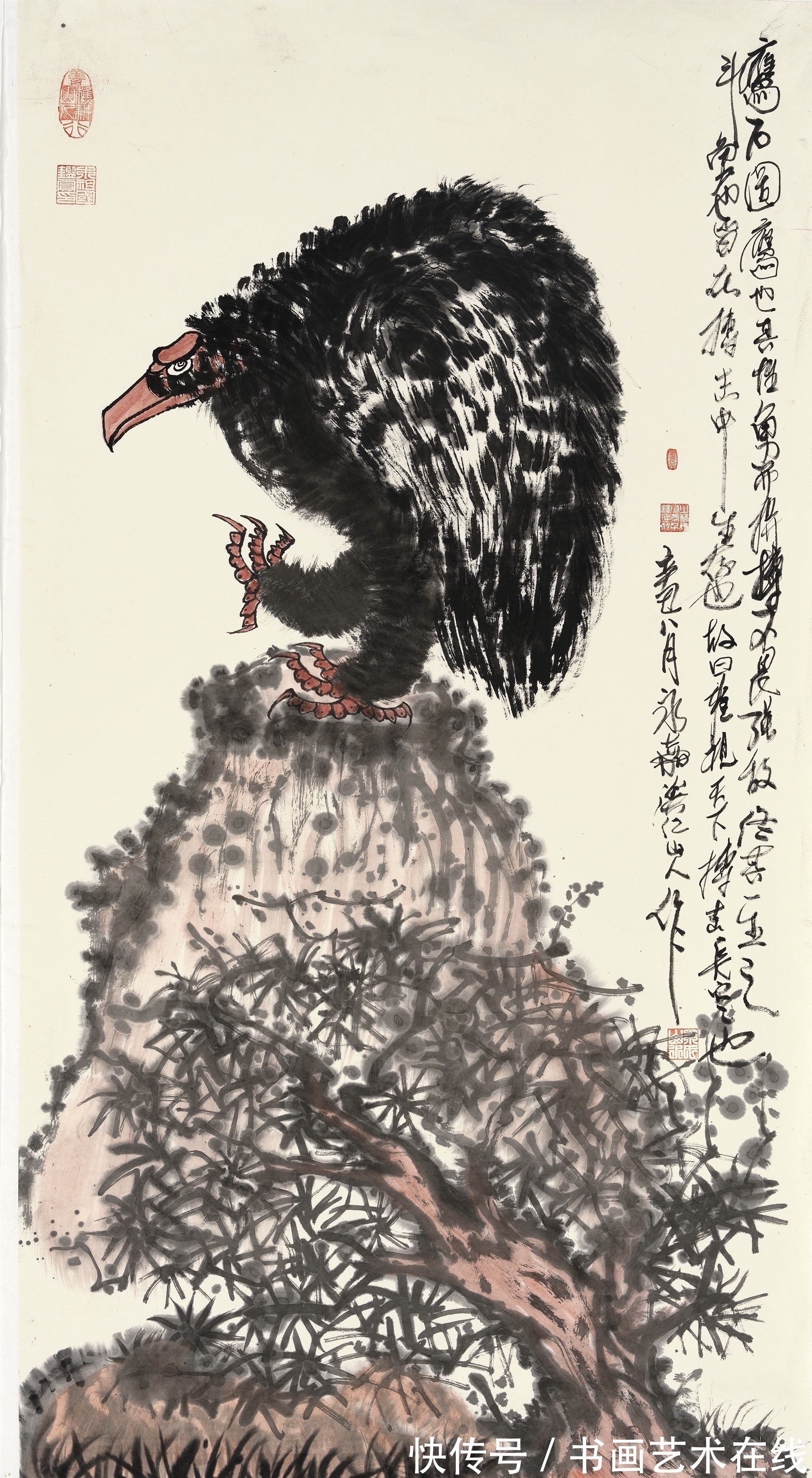 指墨画&艺高天下,独具风格——国画家、画鹰大家、指墨画艺术大师朱祖国