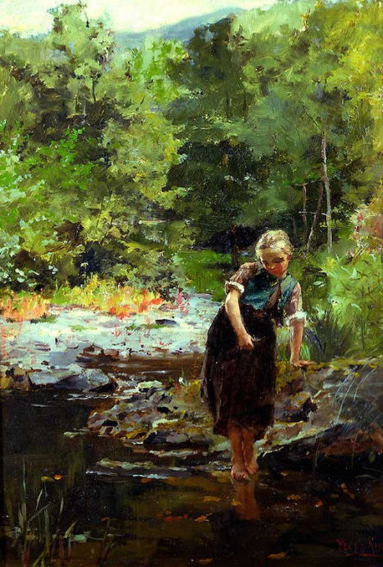 耶德金!诗情画意的田园生活,英国印象派画家耶德金的唯美油画