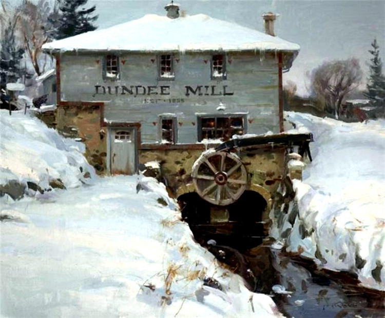 daniel&美国Daniel F.Gerhartz 牧场田园诗般的风景油画