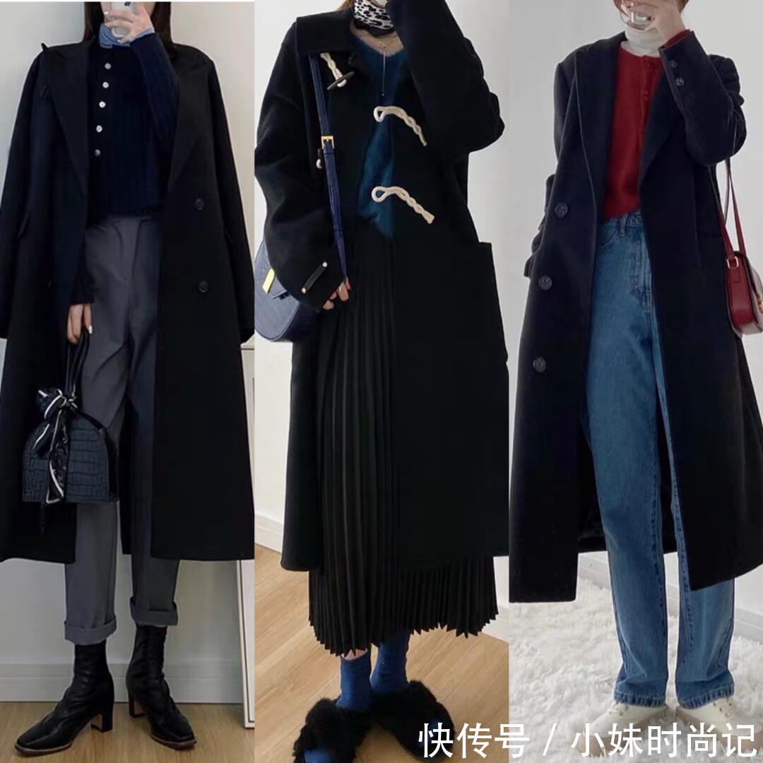 别怪黑色大衣沉闷，学会运用＂点缀大法＂，平平无奇的黑也能出彩