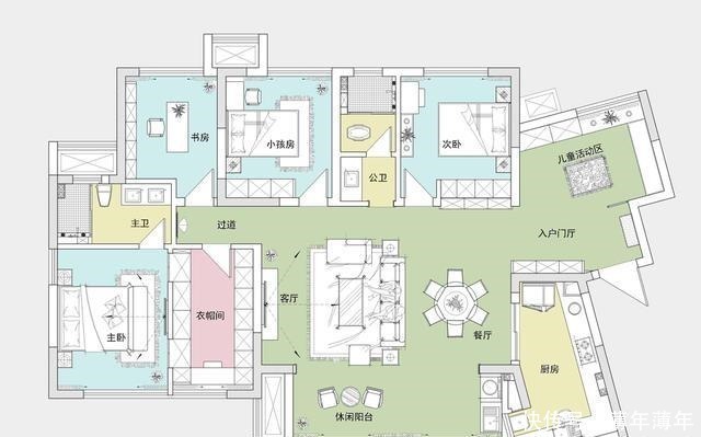 衣帽间|159平米现代风,客厅和餐厅连在一体视野开拓,非常的通透大气!