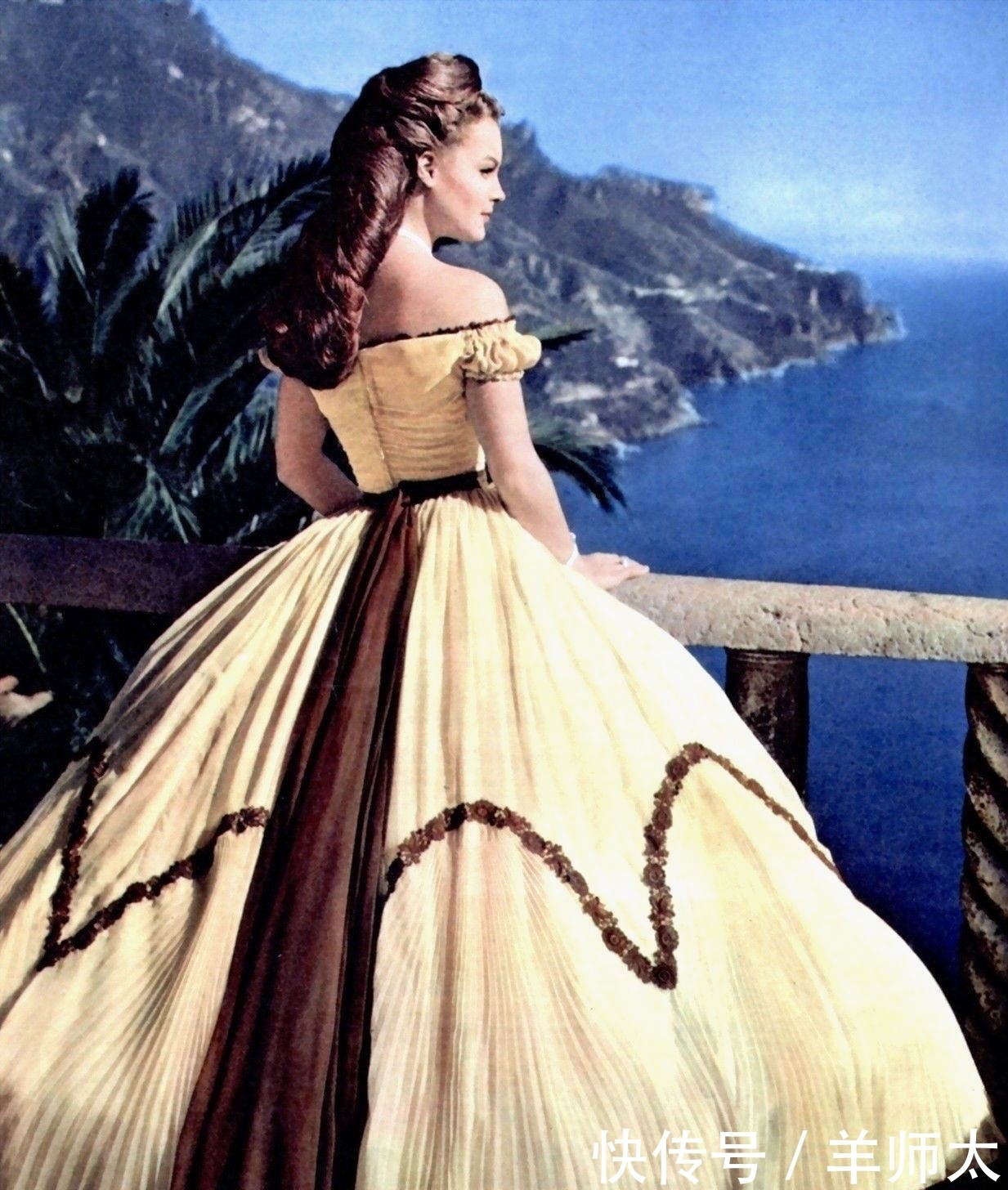 茜茜公主才是“发量王者”,栗色头发像斗篷一样,光亮又浓密