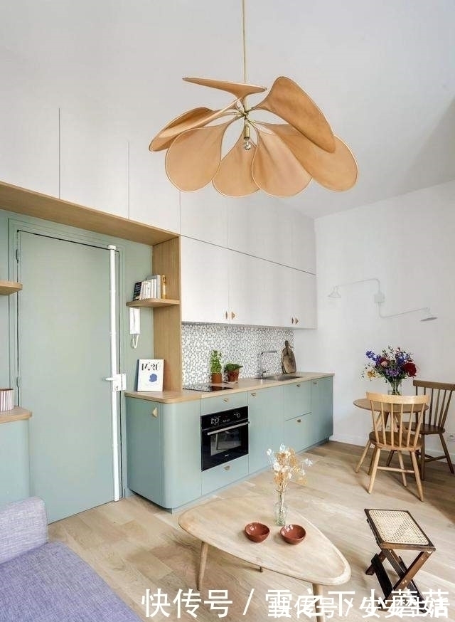 隔断|女孩28㎡小家:满墙的柜子贯通厨房至卧室,蜗居一样精致又舒心!