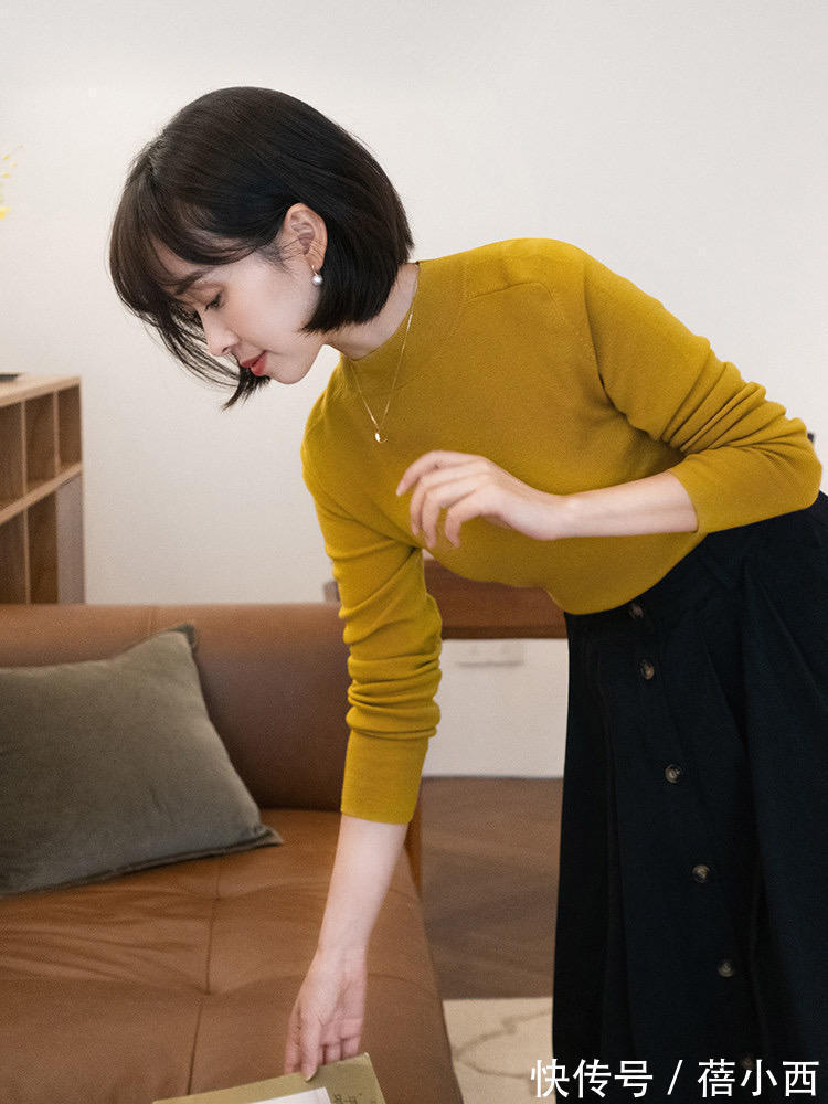 博主 今年还是穿“毛衣”最优雅,学博主这样搭配半身裙、高腰裤真高级