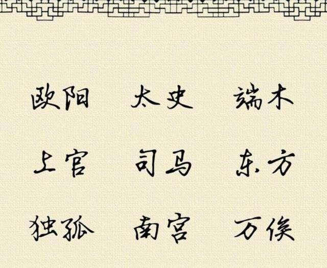 慕容|知名度最高的十大“复姓”,来看一看,有你的姓吗