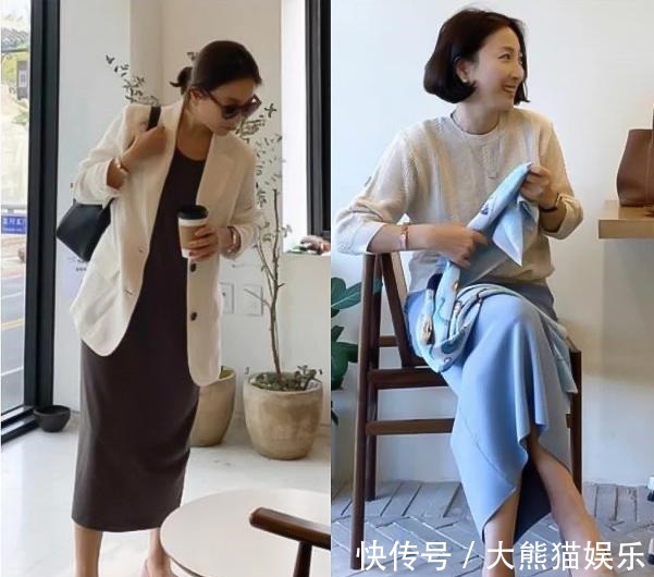 卡其色 一位韩国大妈的穿搭火了,穿衣简单不复杂,50岁穿出了30岁的感觉!