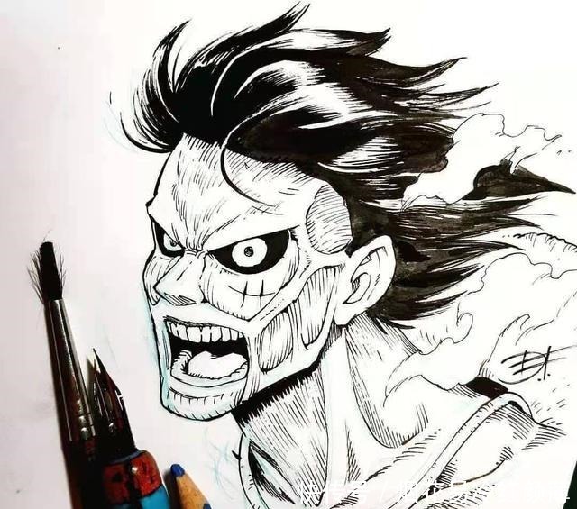 鎧巨|海賊王草帽一伙化身為巨人，路飛成了超巨，弗蘭克有鎧巨的味道