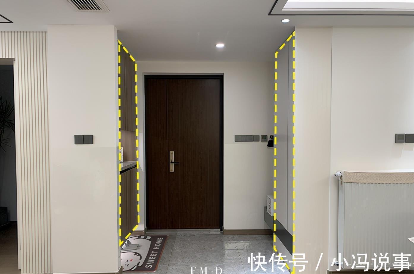 储物型|以后我会装玄关了,过道两边墙装柜子,“二字型布局”给足体面
