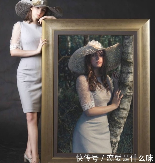 超写实&超写实可以画到多逼真?当模特站在画作旁边,你就知道了