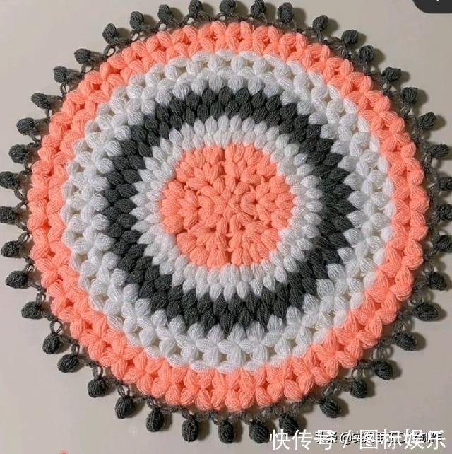 针法@「针织作品」32款只用到一种针法织出来的美垫子,新手留存备用