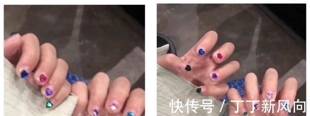 水钻|夏日漫画感透色美甲,色彩搭配很清爽,谁见谁不爱呢!