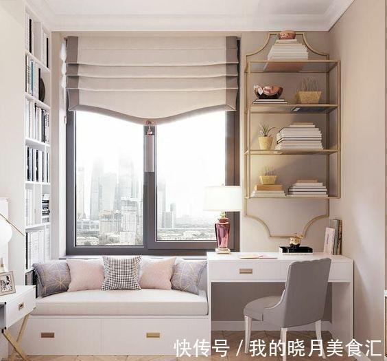 卡座|飘窗先砸了,做成卡座和书桌组合柜,不到1㎡的飘窗空间实用多了