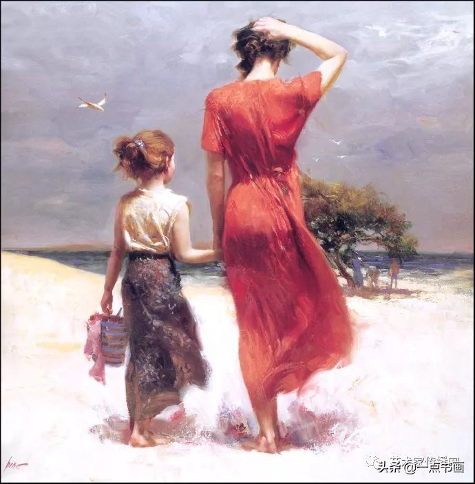 油画!皮诺德埃尼的油画人物,色彩斑斓,动静结合,光彩照人