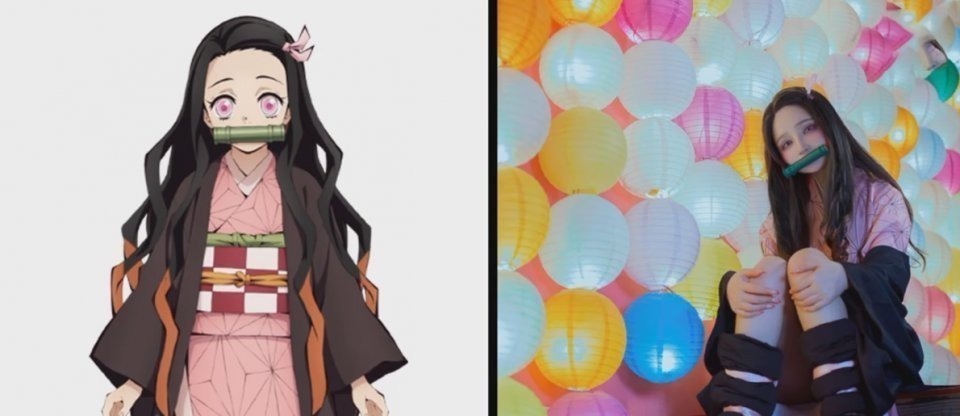 阿柒|鬼灭之刃COS:祢豆子惹人怜爱,伊之助肌肉感十足,漫迷们裂开了