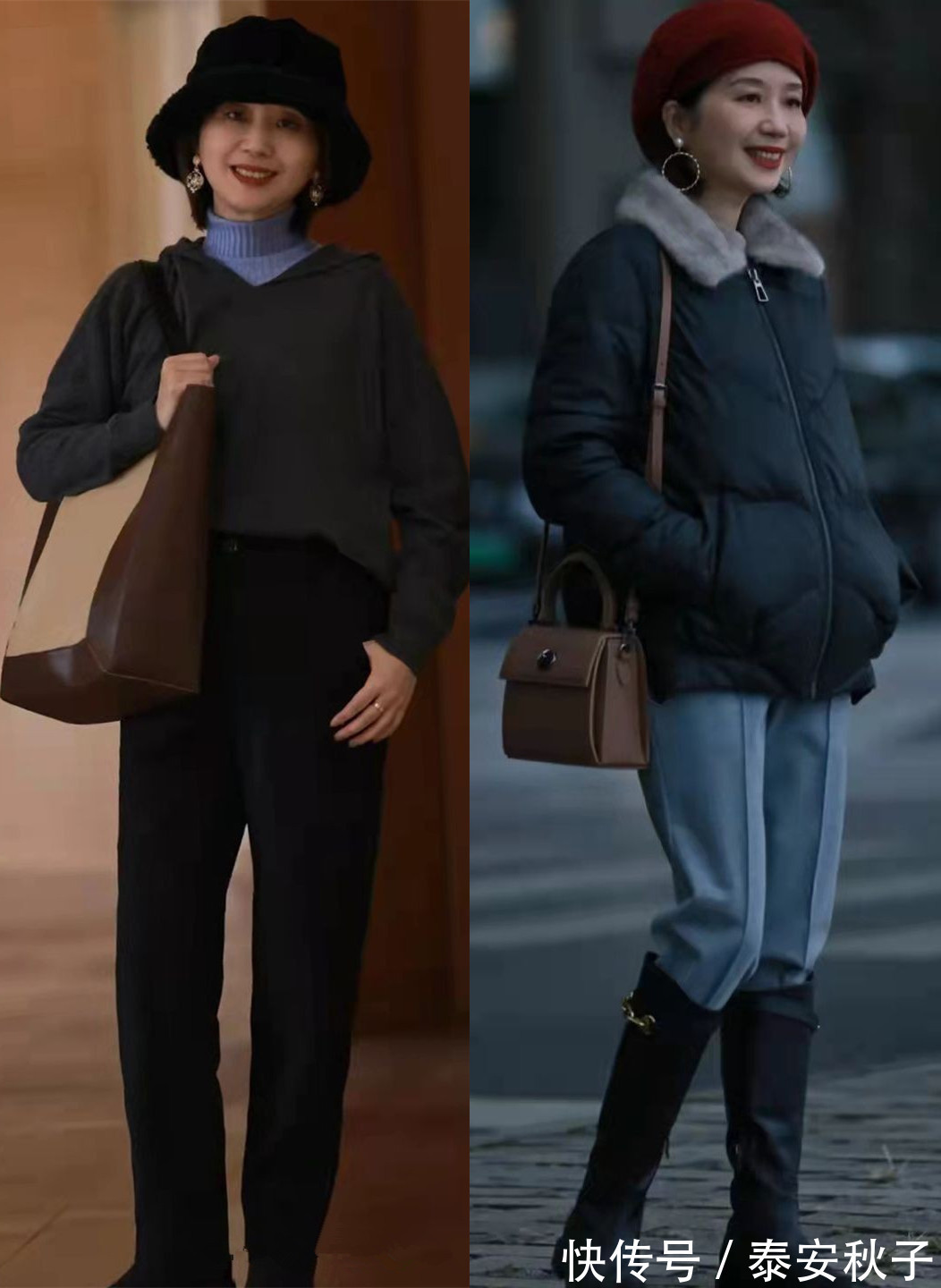 阔腿裤 年过50岁的中年女人,冬天就别再“露脚踝”了!今年流行这样穿:气质又显高级!