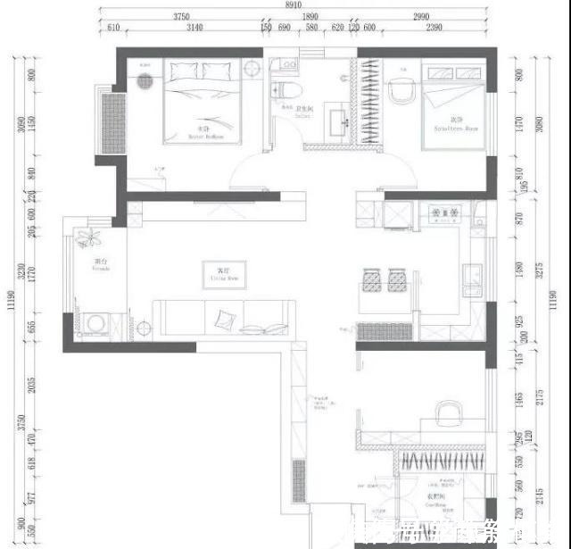鞋柜|110平三房户型,装修成现代北欧风还带一个大大的衣帽间!